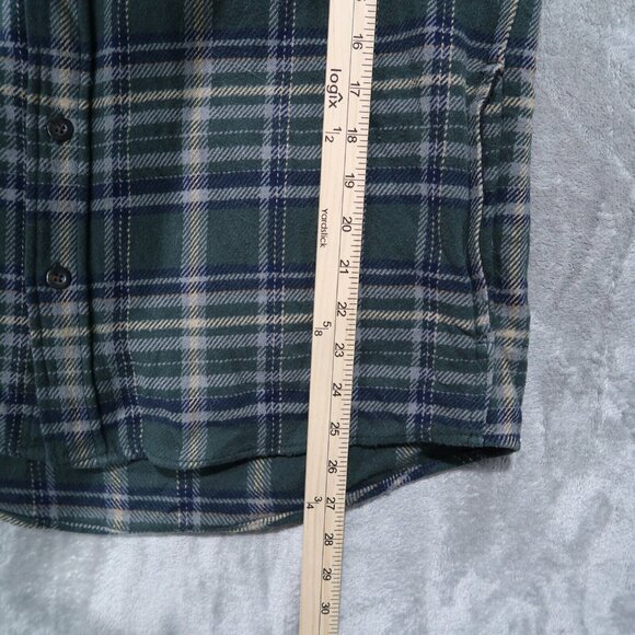 Woolrich Shirt Mens M Green Brawny Flannel Plaid Shacket Button Down Outdoors - Picture 15 of 16